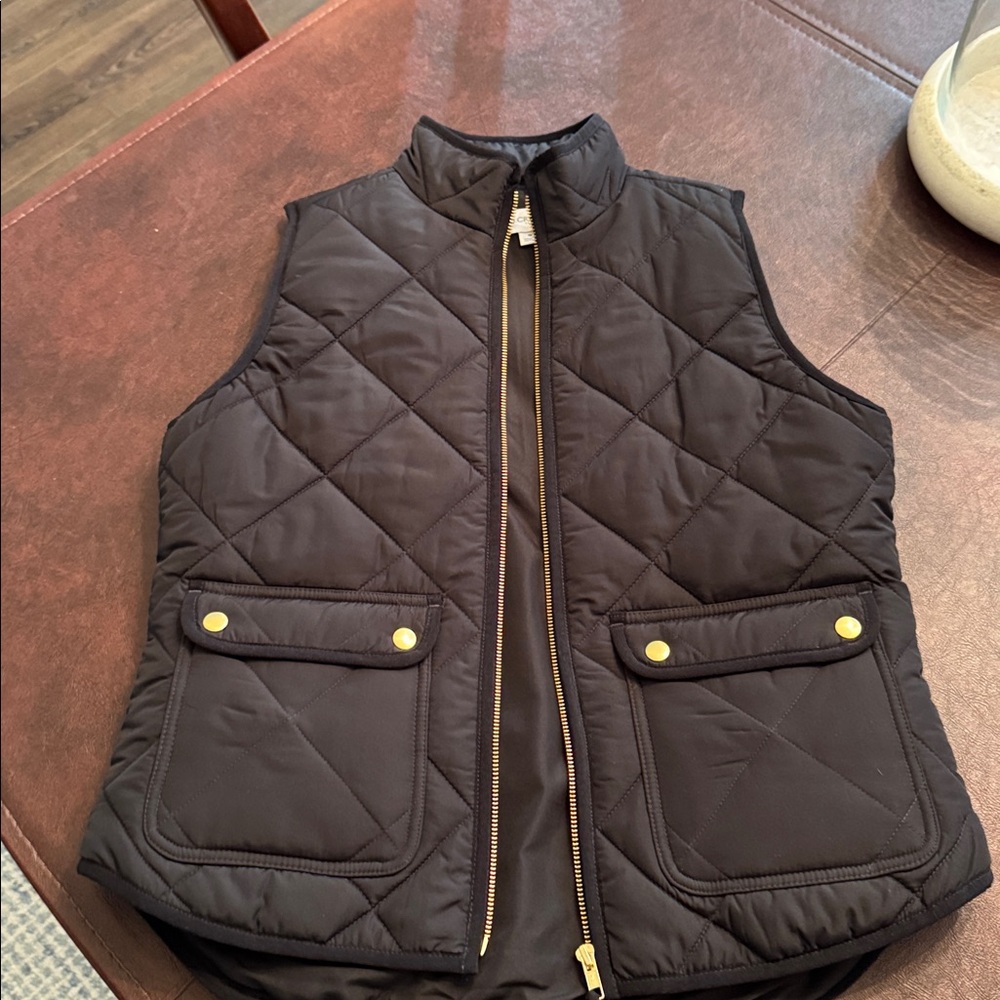 J. Crew Black Vest with Gold Zipper, size small